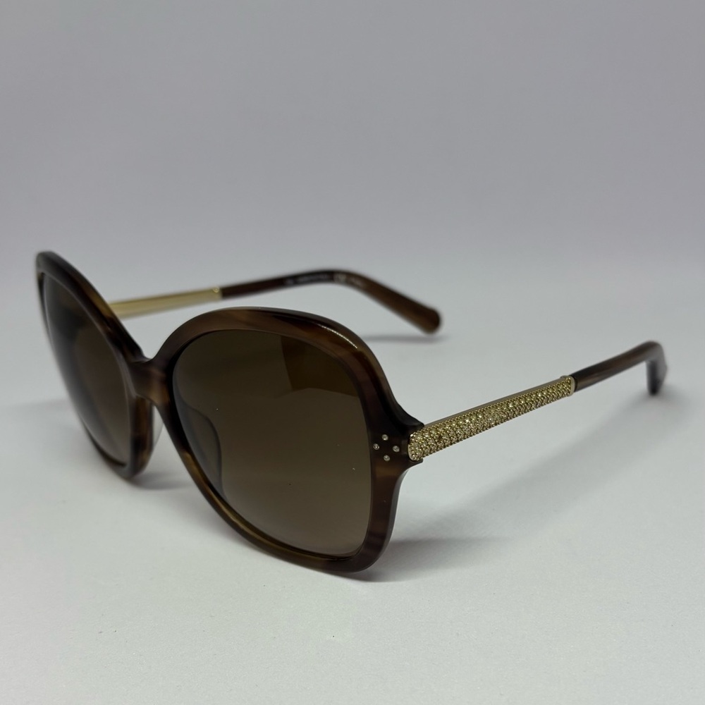 Chloe Brown Square Sunglasses with Gold Detailing